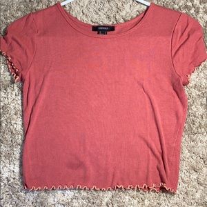 Forever 21 tight crop top with frill edges
